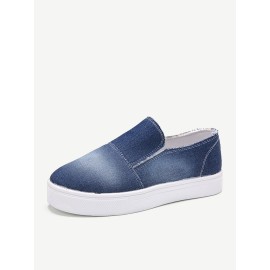 Women Large Size Canvas Non Slip Comfy Slip On Casual Flats