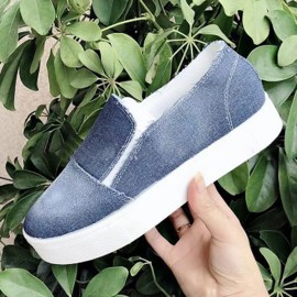 Women Large Size Canvas Non Slip Comfy Slip On Casual Flats