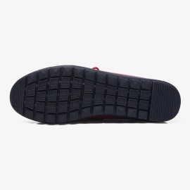 Women Lace-up Leather Solid Color Soft Sole Flat Shoes