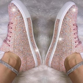 Women Soild Color Sequined Wearable Fashion Casual Shoes