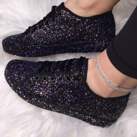 Women Soild Color Sequined Wearable Fashion Casual Shoes