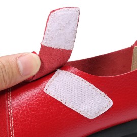 LOSTISY Splicing Leather Hook Loop Soft Sole Casual Flat Loafers