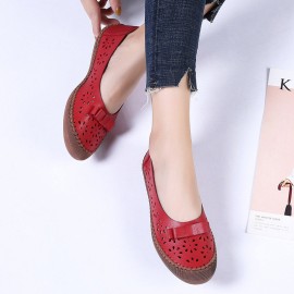 Large Size Cow Split Leather Non Slip Soft Sole Women\'s Casual Loafers