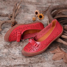 Large Size Cow Split Leather Non Slip Soft Sole Women\'s Casual Loafers