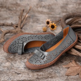 Large Size Cow Split Leather Non Slip Soft Sole Women\'s Casual Loafers