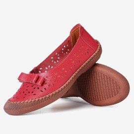 Large Size Cow Split Leather Non Slip Soft Sole Women\'s Casual Loafers