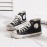 Women Classic Canvas Daisy Pattern Collocation Black Sneakers