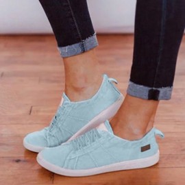 Women Large Size Elastic Band Decor Comfy Casual Flats