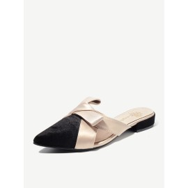 Leather Suede Pointed Toe Flats