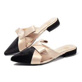 Leather Suede Pointed Toe Flats