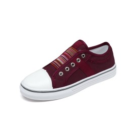 LOSTISY Women Large Size Canvas Elastic Wearable Casual Flats
