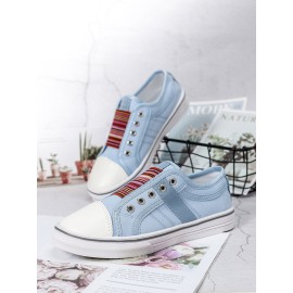 LOSTISY Women Large Size Canvas Elastic Wearable Casual Flats