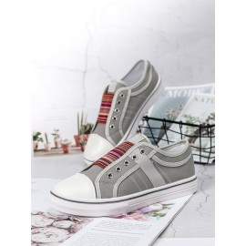 LOSTISY Women Large Size Canvas Elastic Wearable Casual Flats