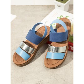 LOSTISY Women Casual Triple Strap Slingback Platform Sandals