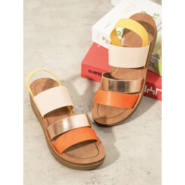 LOSTISY Women Casual Triple Strap Slingback Platform Sandals