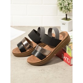 LOSTISY Women Casual Triple Strap Slingback Platform Sandals