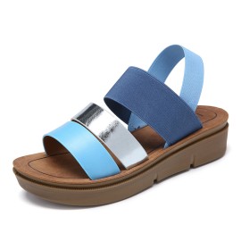 LOSTISY Women Casual Triple Strap Slingback Platform Sandals