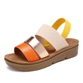 LOSTISY Women Casual Triple Strap Slingback Platform Sandals