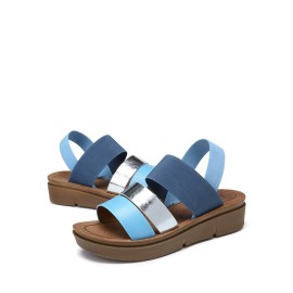 LOSTISY Women Casual Triple Strap Slingback Platform Sandals