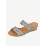 Women Bohemia Summer Cool Comfy Soft Backless Wedge Heel Sandals