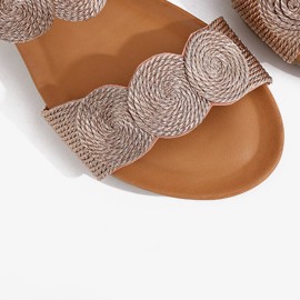 Women Bohemia Summer Cool Comfy Soft Backless Wedge Heel Sandals