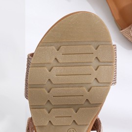 Women Bohemia Summer Cool Comfy Soft Backless Wedge Heel Sandals