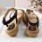 Women Rhinestone Bowknot Elastic band Slip On Flat Sandals