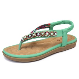 LOSTISY Knitting Slip On Comfy Clip Toe Beach Flat Sandals