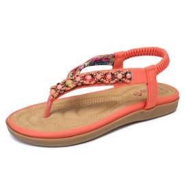 LOSTISY Knitting Slip On Comfy Clip Toe Beach Flat Sandals
