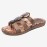 LOSTISY Beaded Bohemia Comfortable Clip Toe Flower Printing Casual Flat Beach Sandals