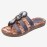 LOSTISY Beaded Bohemia Comfortable Clip Toe Flower Printing Casual Flat Beach Sandals