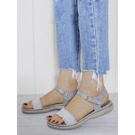 LOSTISY Women Buckle Strap Comfy Casual Slide Sandals