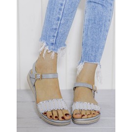 LOSTISY Women Buckle Strap Comfy Casual Slide Sandals