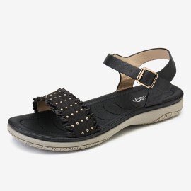 LOSTISY Women Buckle Strap Comfy Casual Slide Sandals