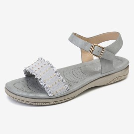 LOSTISY Women Buckle Strap Comfy Casual Slide Sandals