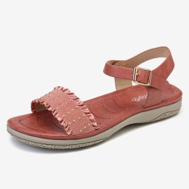 LOSTISY Women Buckle Strap Comfy Casual Slide Sandals
