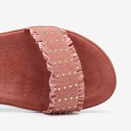 LOSTISY Women Buckle Strap Comfy Casual Slide Sandals
