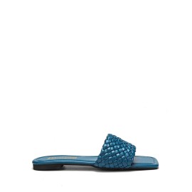 Women Square Toe Solid Color knitted Slip On Slippers