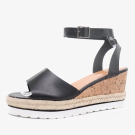 Women Slip Resistant Buckle Strsap Casual Platform Wedges Sandals