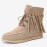 Large Size Women Comfortable Suede Metal Decoration Lace Up Tassel Flat Ankle Boots