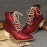 Plus Size Women Fashion Pointed Toe Serpentine Chunky Heel Strappy Boots