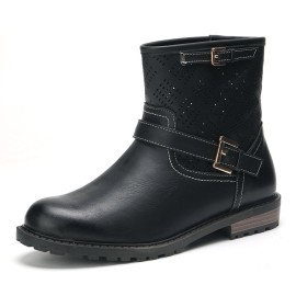 Women Comfy Soft Breathable Hollow Slip On Flat Short Boots