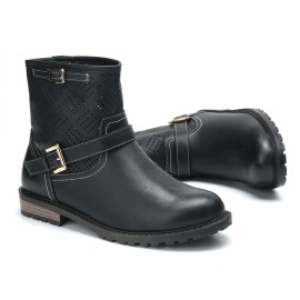 Women Comfy Soft Breathable Hollow Slip On Flat Short Boots