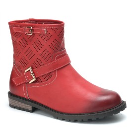 Women Comfy Soft Breathable Hollow Slip On Flat Short Boots