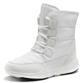 Waterproof Slip Resistant Cross Strap Plush Lining Winter Outdoor Snow Boots
