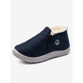 Women Warm Lining Slip On Lightweight Waterproof Winter Closed Toe Snow Boots