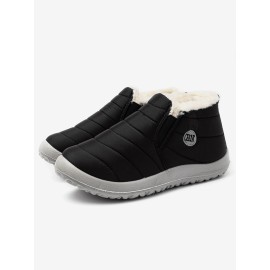 Women Warm Lining Slip On Lightweight Waterproof Winter Closed Toe Snow Boots