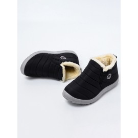 Women Warm Lining Slip On Lightweight Waterproof Winter Closed Toe Snow Boots