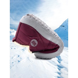Women Warm Lining Slip On Lightweight Waterproof Winter Closed Toe Snow Boots