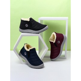 Women Warm Lining Slip On Lightweight Waterproof Winter Closed Toe Snow Boots